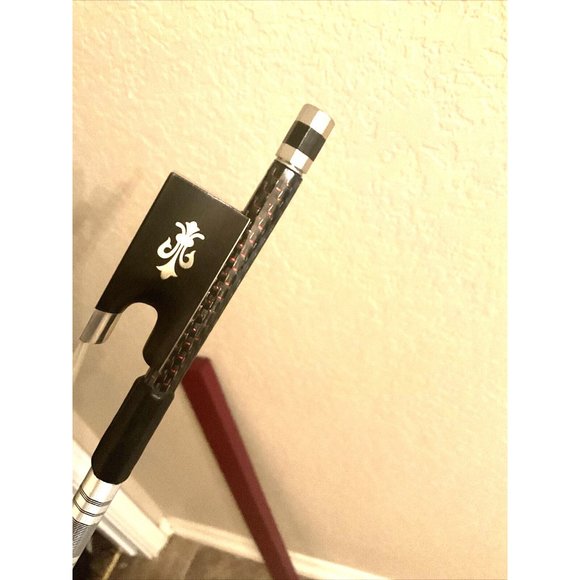 Carbon Fiber Professional Violin Bow 4/4 Red Braided With Hard Case - Picture 11 of 12